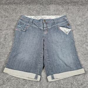 Venezia Shorts Jean Denim Womens Plus Size 18 Cuffed Decorative Pocket